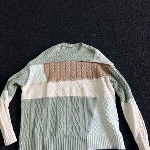 Zara Multicolor Cable Knit Sweater